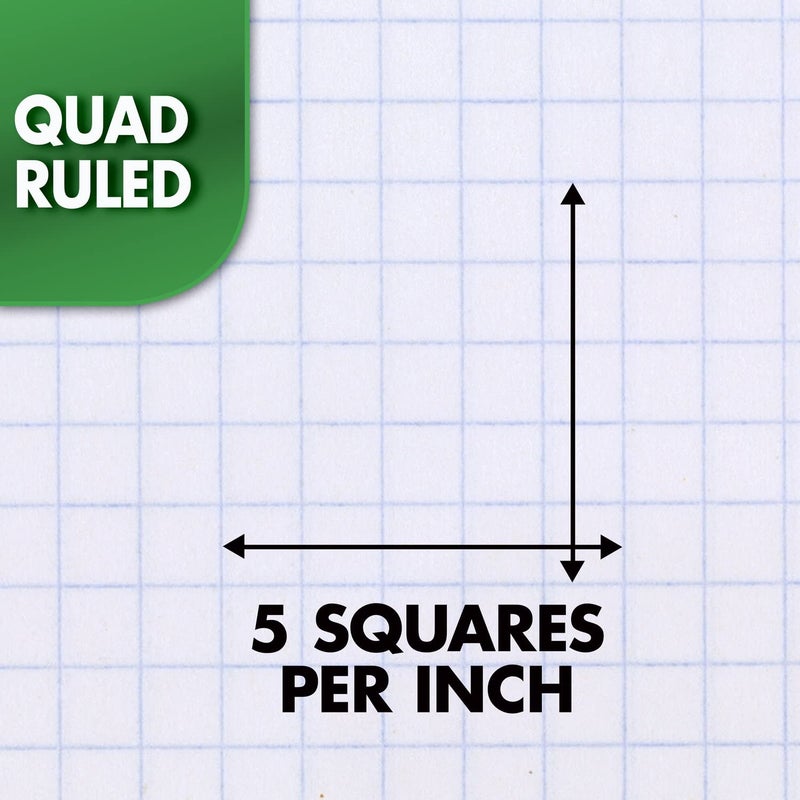 Mead Spiral Notebook, 1 Subject, Graph Ruled Paper, 7-1/2" x 10-1/2", 100 Sheets, Fire Red (05676AB5) - Image 3